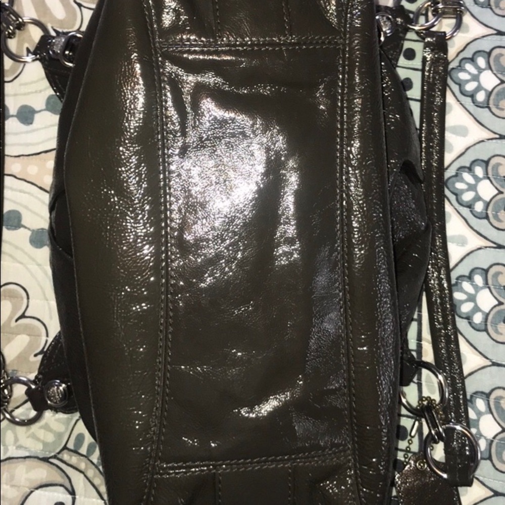Coach Mia Maggie Graphite Patent Leather Hobo Bag - Picture 7 of 16